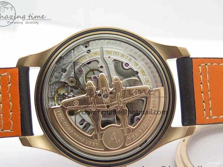 MIROTIME 0202 Popular Big Pilot Real PR IW502706 RG YLF 1:1 Best Edition Brown Dial On Calfskin Strap A 7223